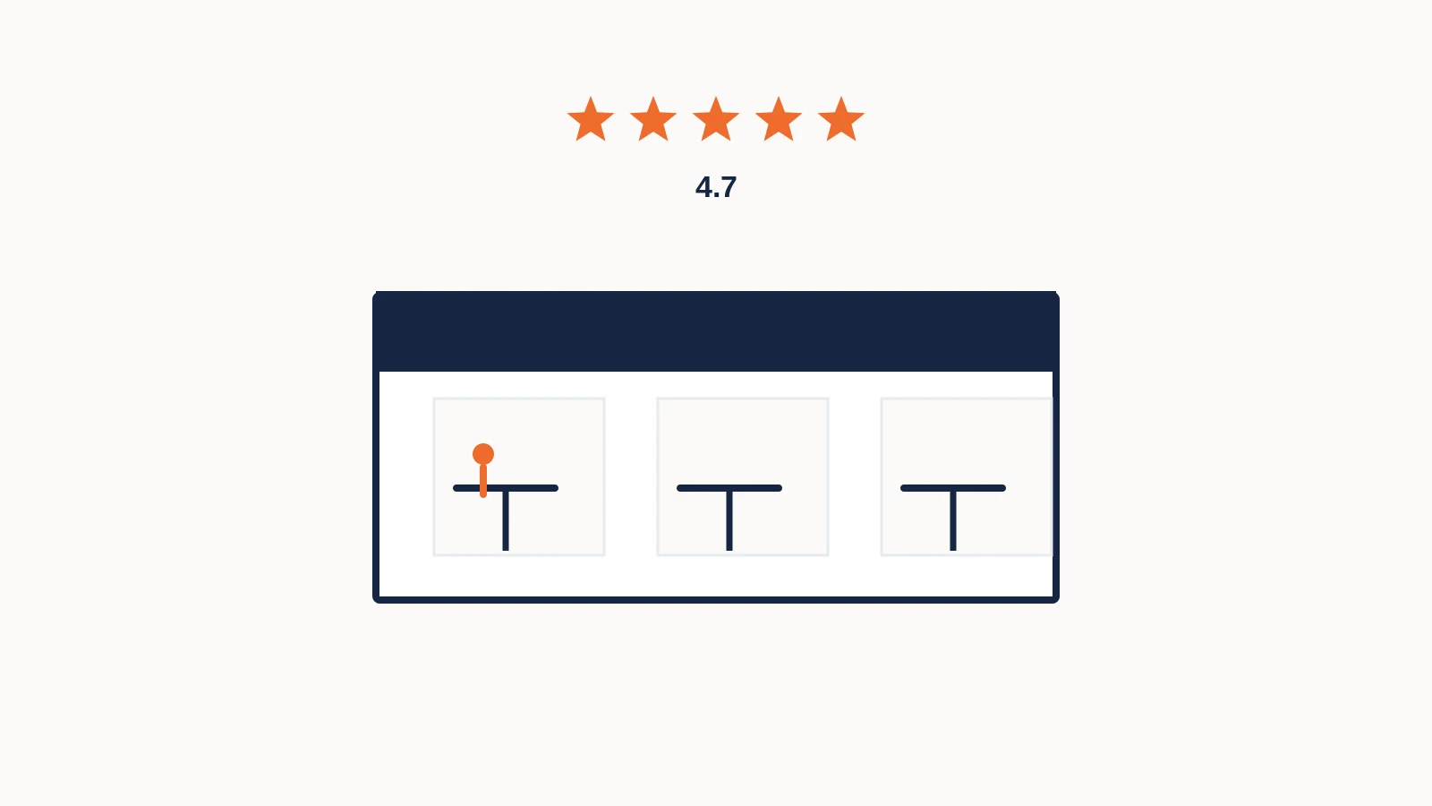 A high restaurant rating above a mostly empty dining room, showing that good reviews do not automatically mean strong traffic.