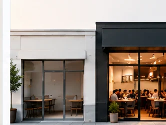 Two restaurant storefronts compared as customer alternatives